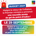 gel du point d'indice. Grève le 29 septembre 
